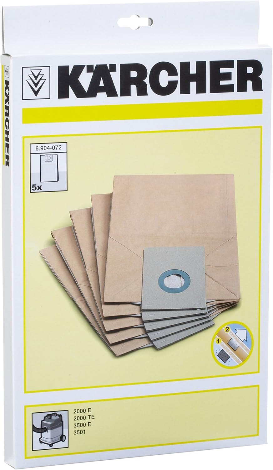 Kärcher paper filter bags 6.904-072, 5 pieces, brown