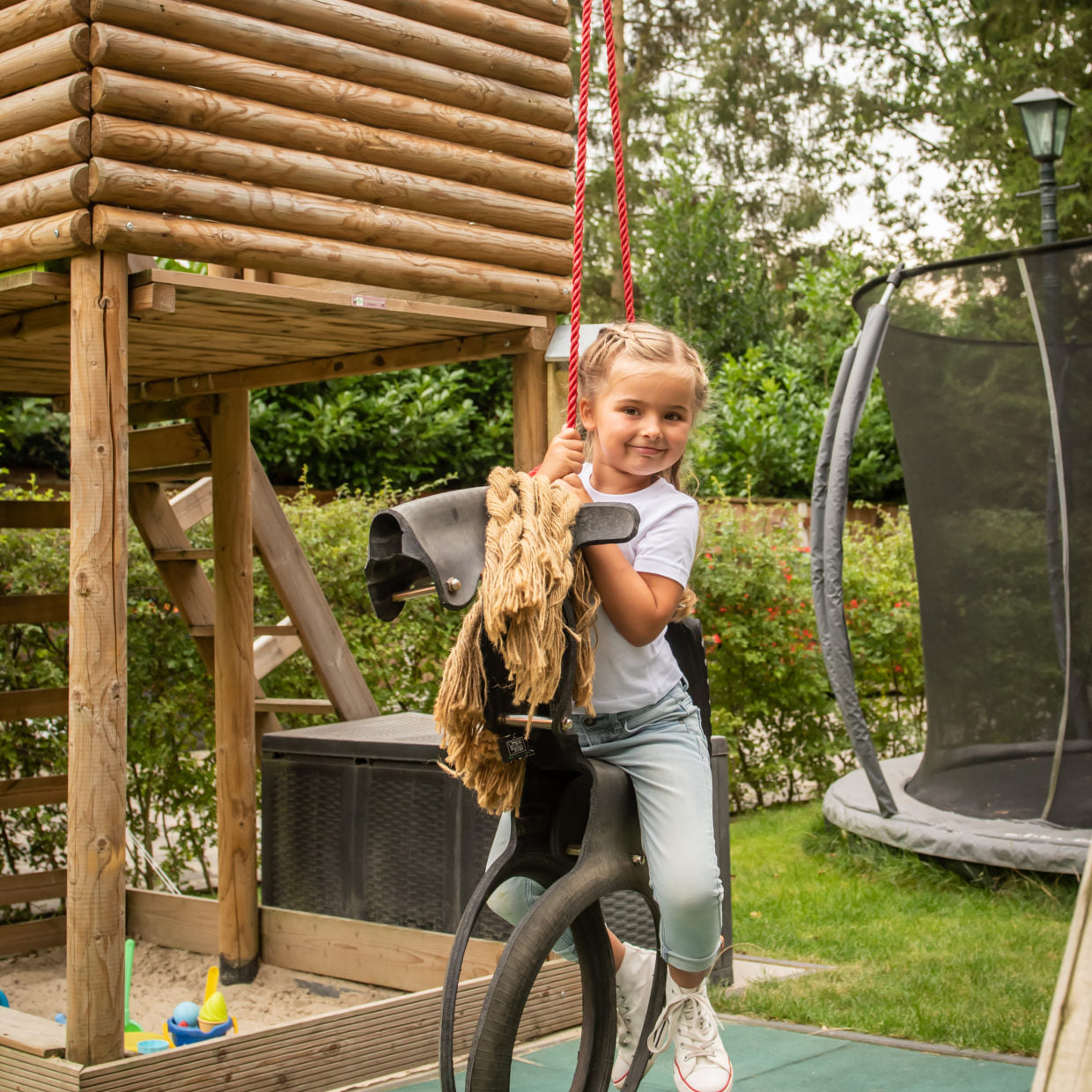 Esschert Pferdeschaukel - stabile Kinderschaukel für Garten & Outdoor Spaß
