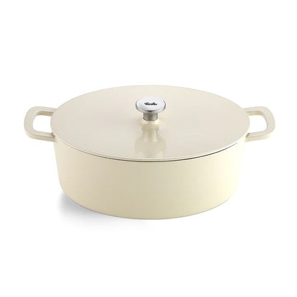 Fissler Moments Collection/Emaillierte Gusseisen-Bräter Oval 33 cm elfenbeinweiß
