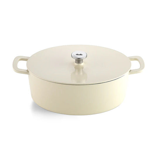Fissler Moments Collection/Emaillierte Gusseisen-Bräter Oval 33 cm elfenbeinweiß