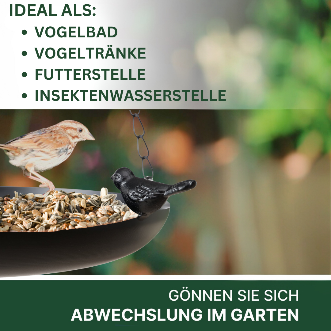 Vogelstation aus Metall – Wetterfest & frostbeständig Futterschale für Wildvögel