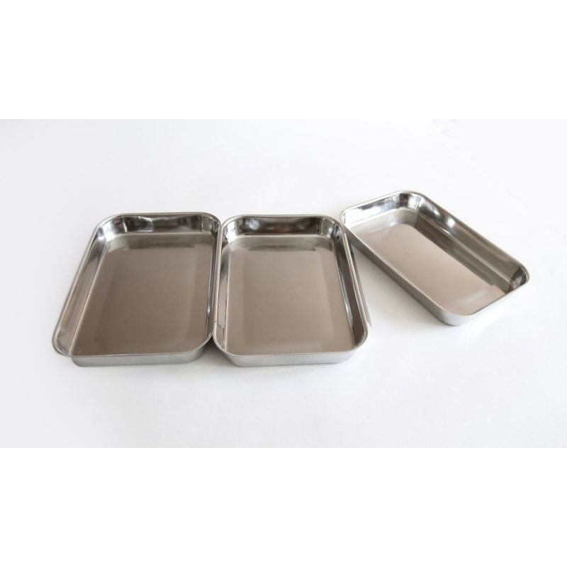 Breading tray set, schnitzel breading trays, stainless steel, marinating, breading station, breading set, B-grade