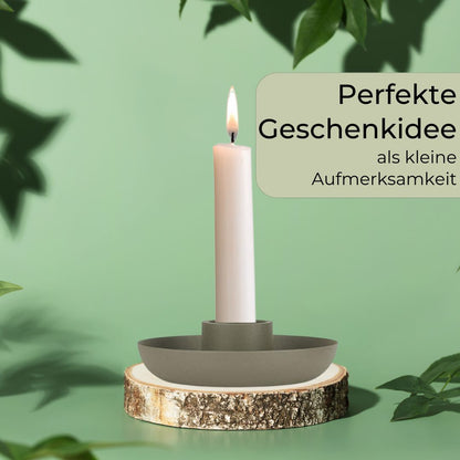 IB Laursen Kerzenhalter Skandi Design aus Metall, staubig grün 13 cm Stabkerze
