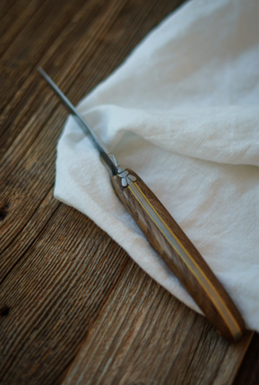 Forge de Laguiole pocket knife 12 cm bog oak satin-finished forged T14