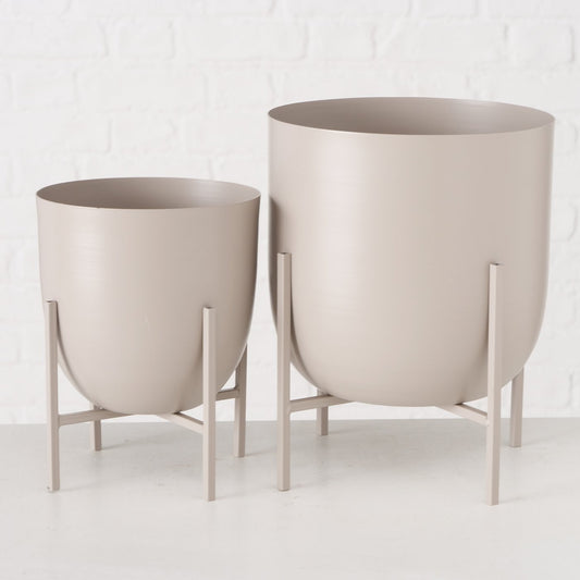 Boltze metal plant pot holder set of 2 beige