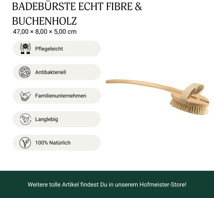 Hofmeister Badebürste 47 cm Buchenholz Rückenbürste Naturborsten