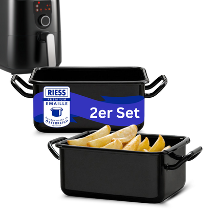 Riess Enamel 2-Piece Set Mini Baking and Serving Dishes for Air Fryer