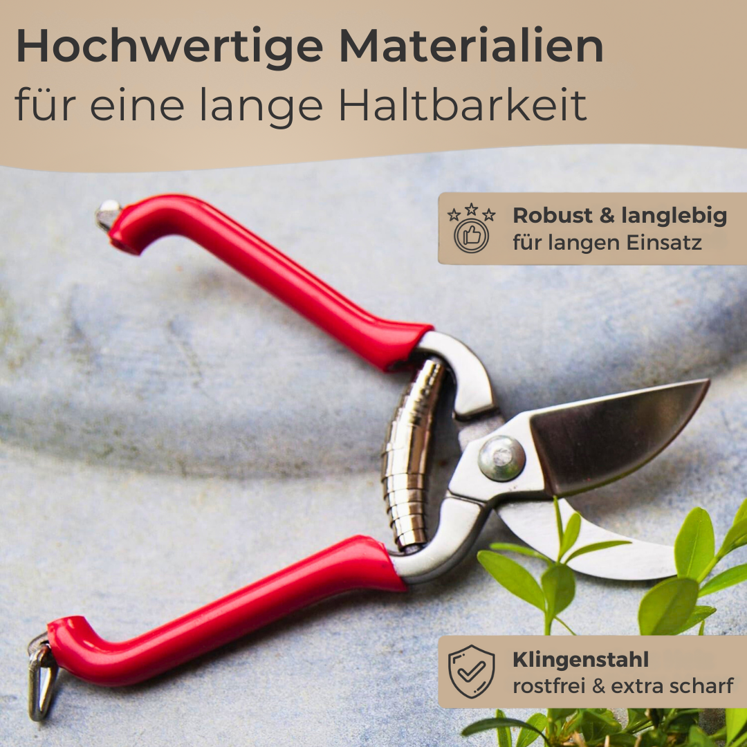 Mini garden shears, red, 14 cm – flower shears, herb shears, shrub and rose shears