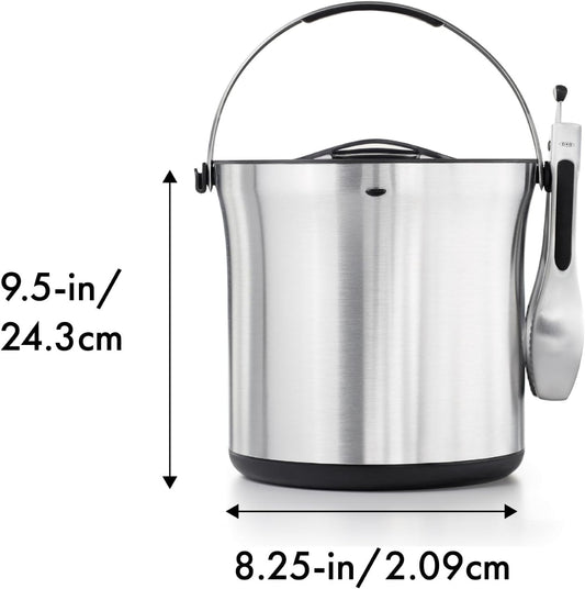OXO Steel Ice Bucket with Tongs