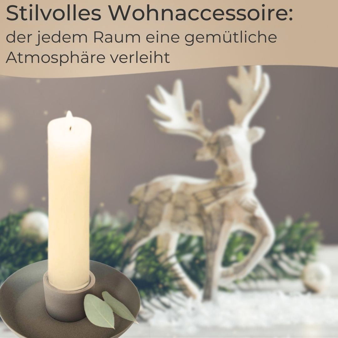 IB Laursen Kerzenhalter Skandi Design aus Metall, staubig grün 13 cm Stabkerze