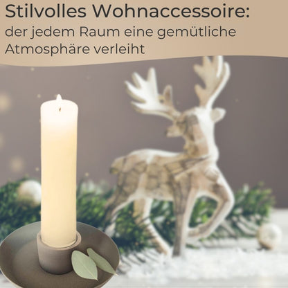 IB Laursen Kerzenhalter Skandi Design aus Metall, staubig grün 13 cm Stabkerze