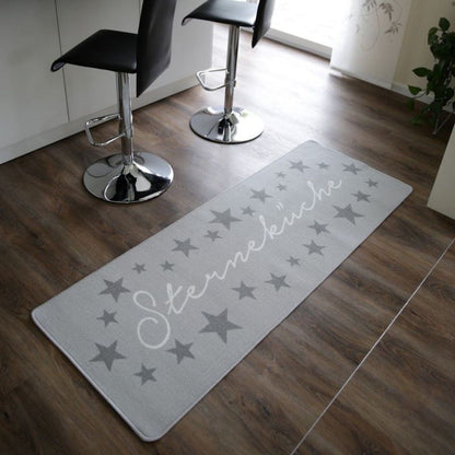 Teppichläufer Küche & Flur 180x67 cm hellgrau rutschhemmend pflegeleicht