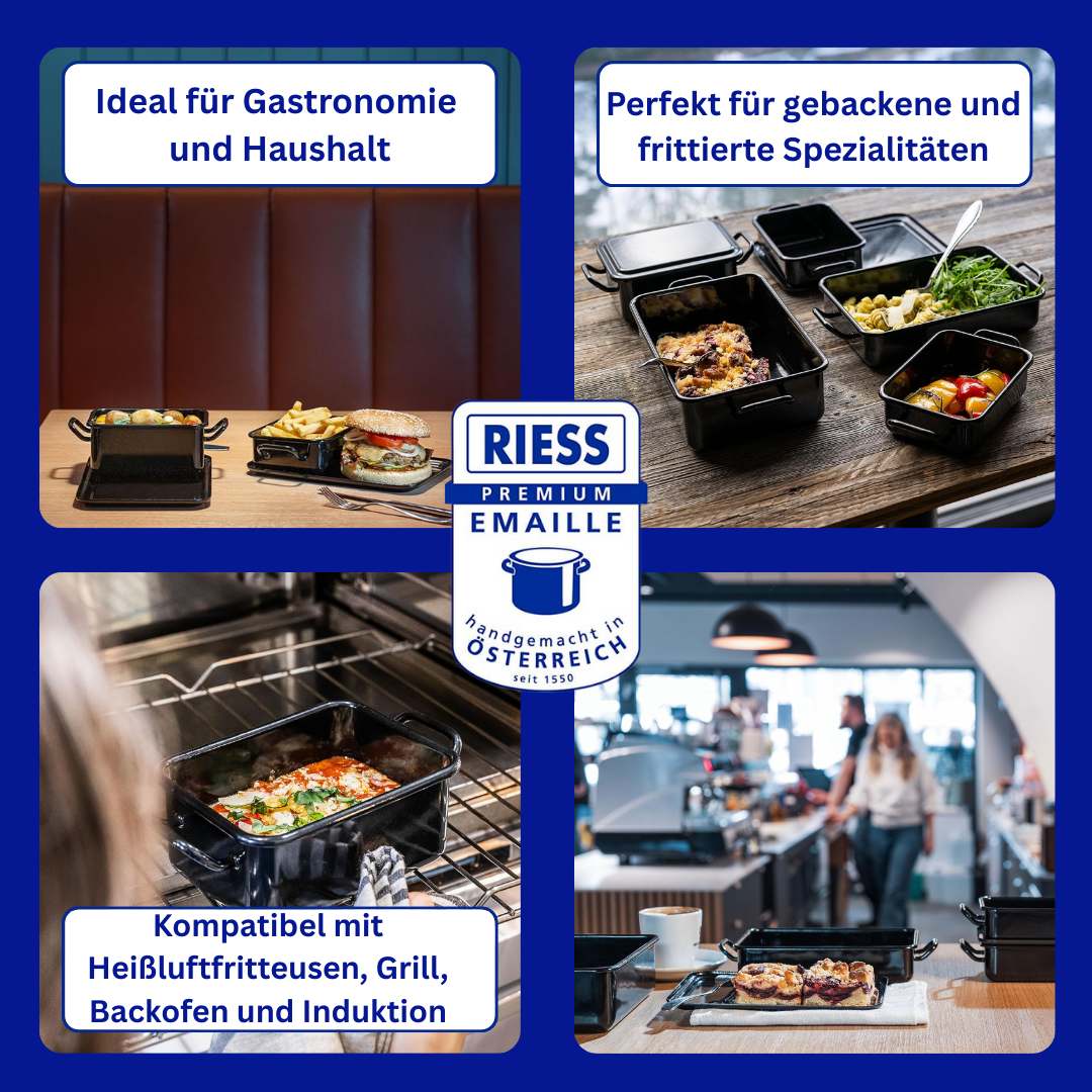 Riess Enamel 2-Piece Set Mini Baking and Serving Dishes for Air Fryer