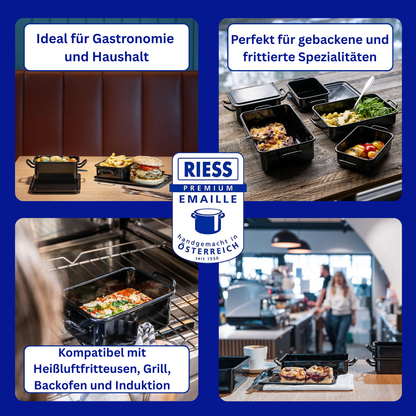 Riess Enamel 2-Piece Set Mini Baking and Serving Dishes for Air Fryer