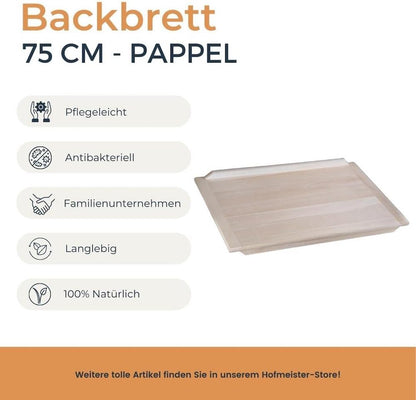 Hofmeister Backbrett 80 cm Nudelbrett Holzbrett Teigbrett Unterlage Küchenbrett