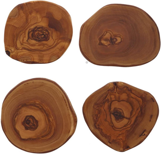 Hofmeister coasters set of 4 made of olive wood glass coasters wooden disc