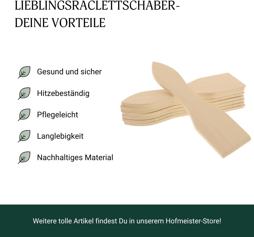 Hofmeister Raclettschaber 8er Set Buchenholz