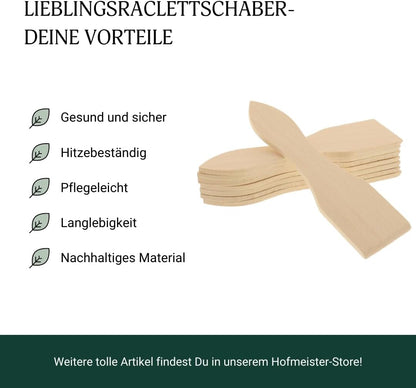 Hofmeister Raclettschaber 8er Set Buchenholz