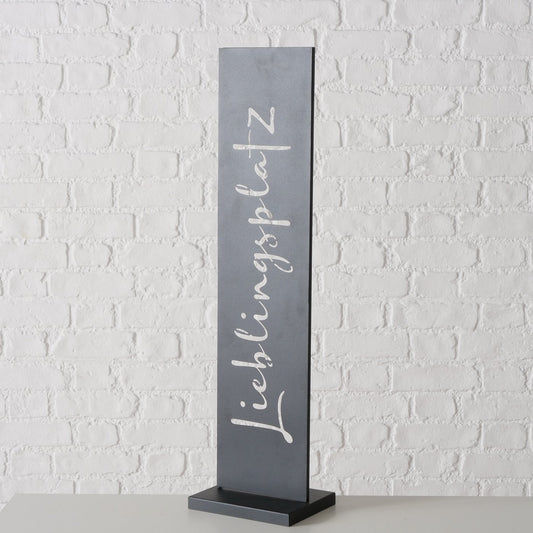 Boltze decorative stand "Favorite Place" Matt Black 77 cm iron metal sign metal decoration front door garden decoration outdoor