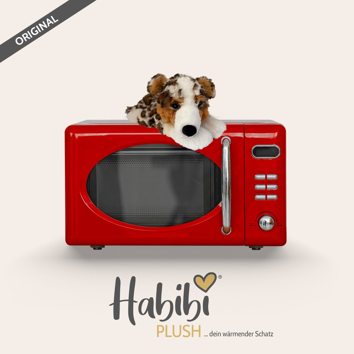 Habibi Plush Classic Wärmetier Australian Shepherd Kuscheltier Wärmekissen