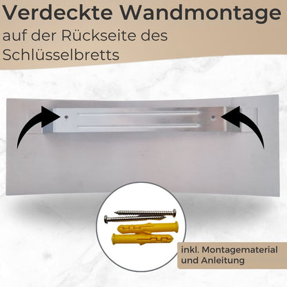 Zack ERGO Schlüsselbrett, Edelstahl matt
