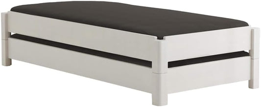 Dico stackable bed 90x200 cm beech white lacquered