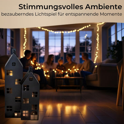 Lantern House 2-piece Set Decorative Stand Metal Black Light House Large H66-96