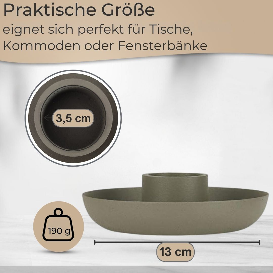 IB Laursen Kerzenhalter Skandi Design aus Metall, staubig grün 13 cm Stabkerze