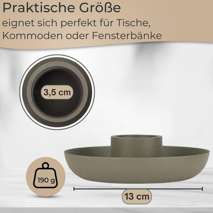 IB Laursen Kerzenhalter Skandi Design aus Metall, staubig grün 13 cm Stabkerze