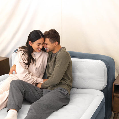 Intex Erwachsene Headboard Luftmatratze Queen Dura-Beam mit Pumpe Grau 64448, B-Ware