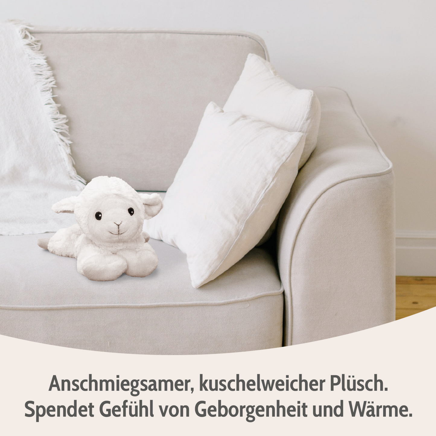 Habibi Plush Classic Wärmetier Lämmchen Kuscheltier Wärmekissen Wärmflasche