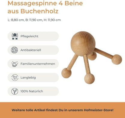 Hofmeister Massagespinne 4 Beinen 8,8cm Buchenholz Massage Wellness Entspannung