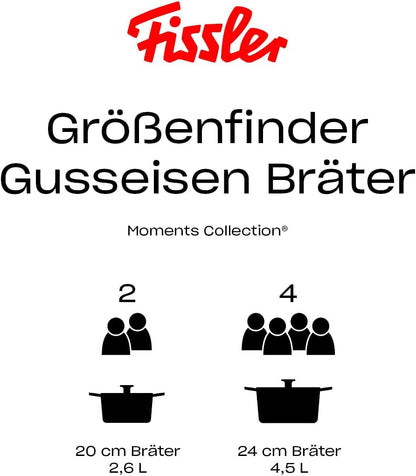 Fissler Moments Collection/Emaillierte Gusseisen-Bräter Ø 20 cm burgundrot