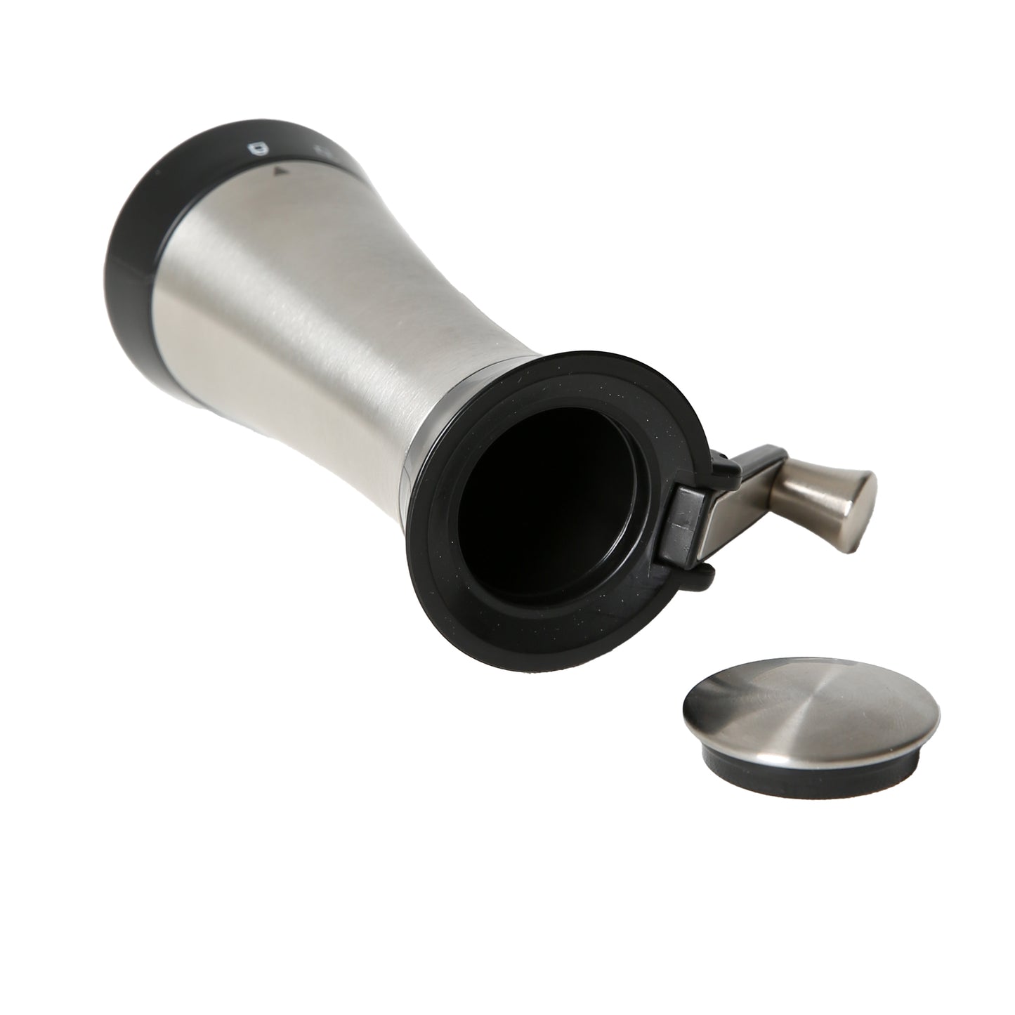 Gewürzmühle Edelstahl mit Behälter & klappbarer Kurbel ideal für Muskat & Tonka