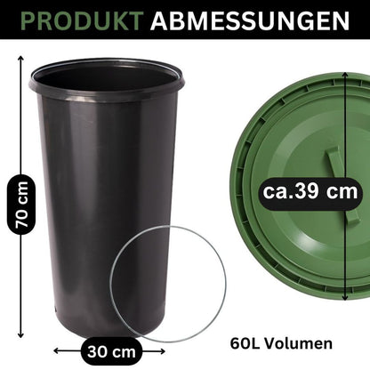 Gelber Sack Eimer Ständer Mülleimer Müllsackständer Sackeimer 60l Deckel - Ring