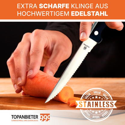 Besteckset 6tlg. Besteck Steak & Pizzabesteck Edelstahl rostfrei Gabel Messer