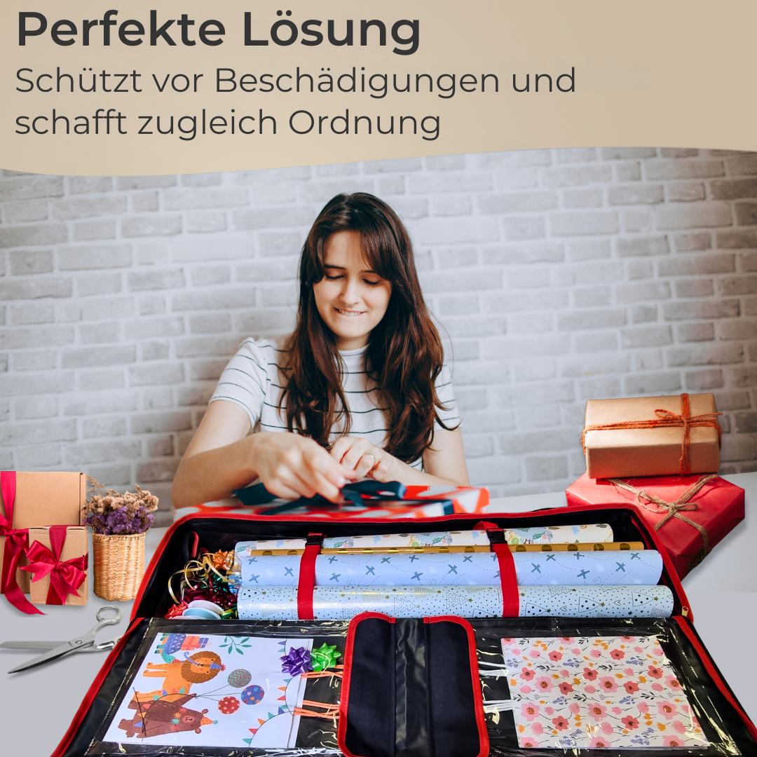 Aufbewahrungstasche Geschenkpapier 90 cm schwarz, Aufbewahrungsbox wasserabweisend, staubdicht