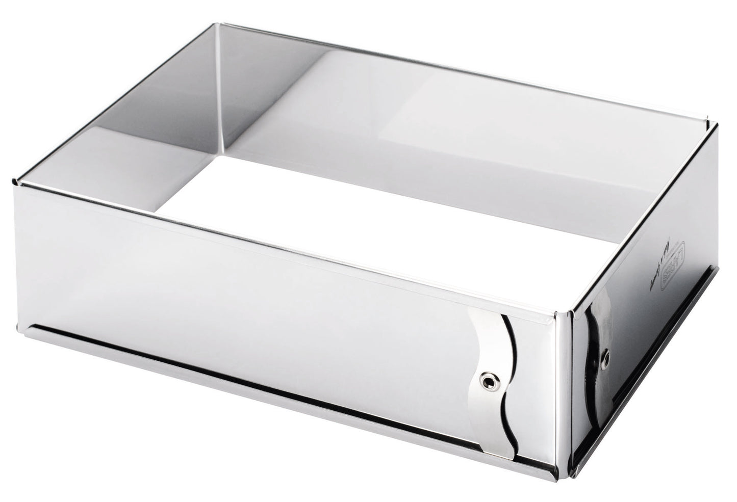 Lares Backform/Backrahmen mit/ohne Klemmung zum fixieren - aus rostfreiem Edelstahl - verstellbare Größe - Made in Germany