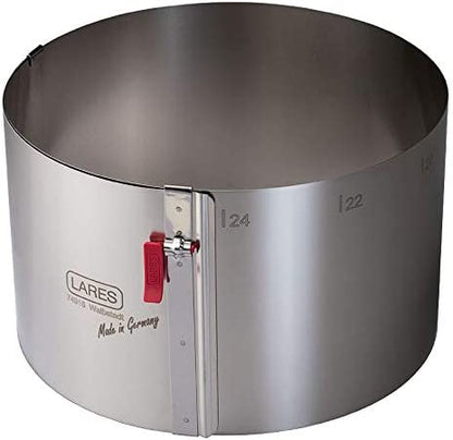 Lares Backform/Backrahmen mit/ohne Klemmung zum fixieren - aus rostfreiem Edelstahl - verstellbare Größe - Made in Germany