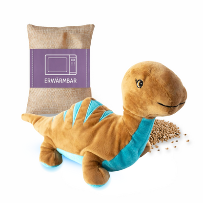 Habibi Plush Premium Wärmetier Dinosaurier herausnehmbares Körnerkissen