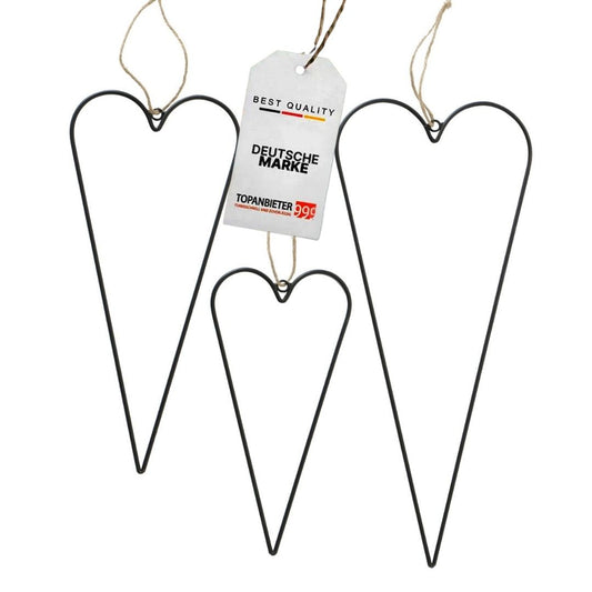 Top supplier 999 decorative pendants set of 3 hearts black