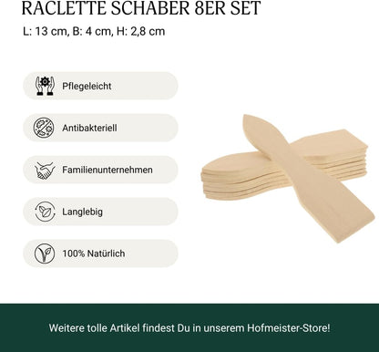 Hofmeister Raclettschaber 8er Set Buchenholz