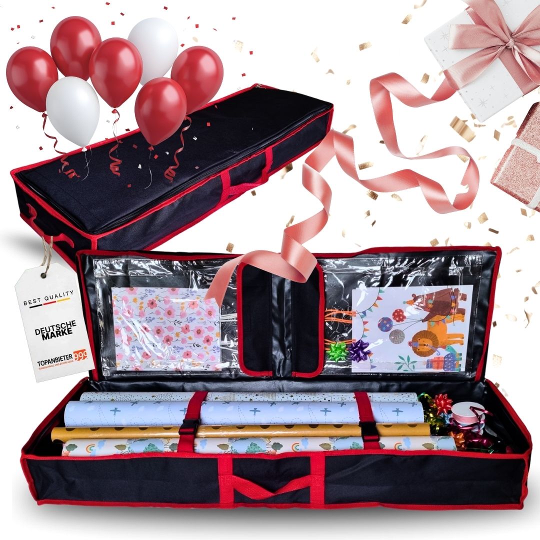 Aufbewahrungstasche Geschenkpapier 90 cm schwarz, Aufbewahrungsbox wasserabweisend, staubdicht