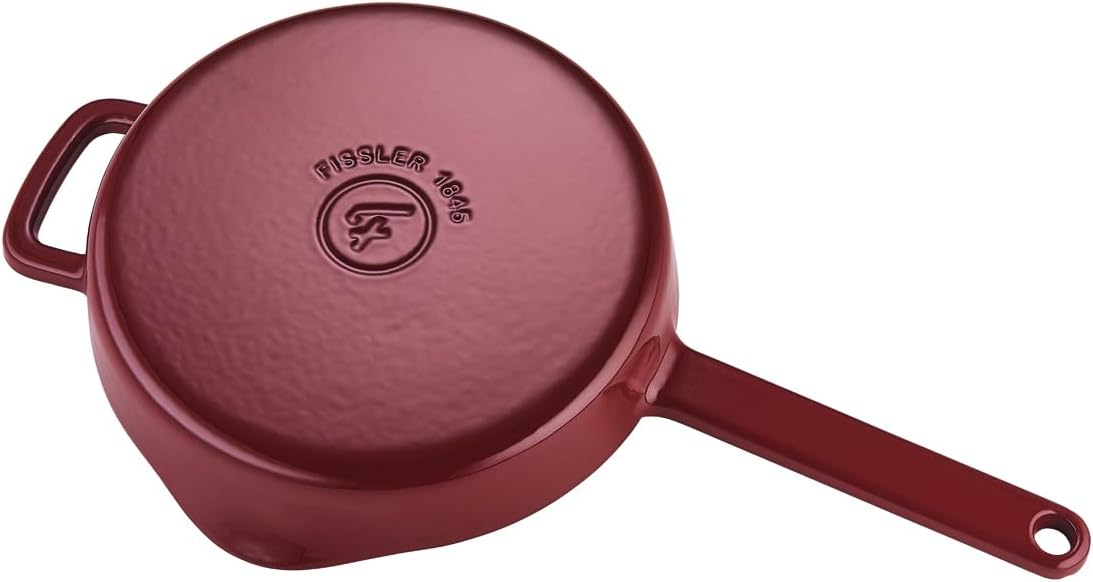 Fissler Moments Collection/Emaillierte Gusseisen-Pfanne Ø 26 cm burgundrot