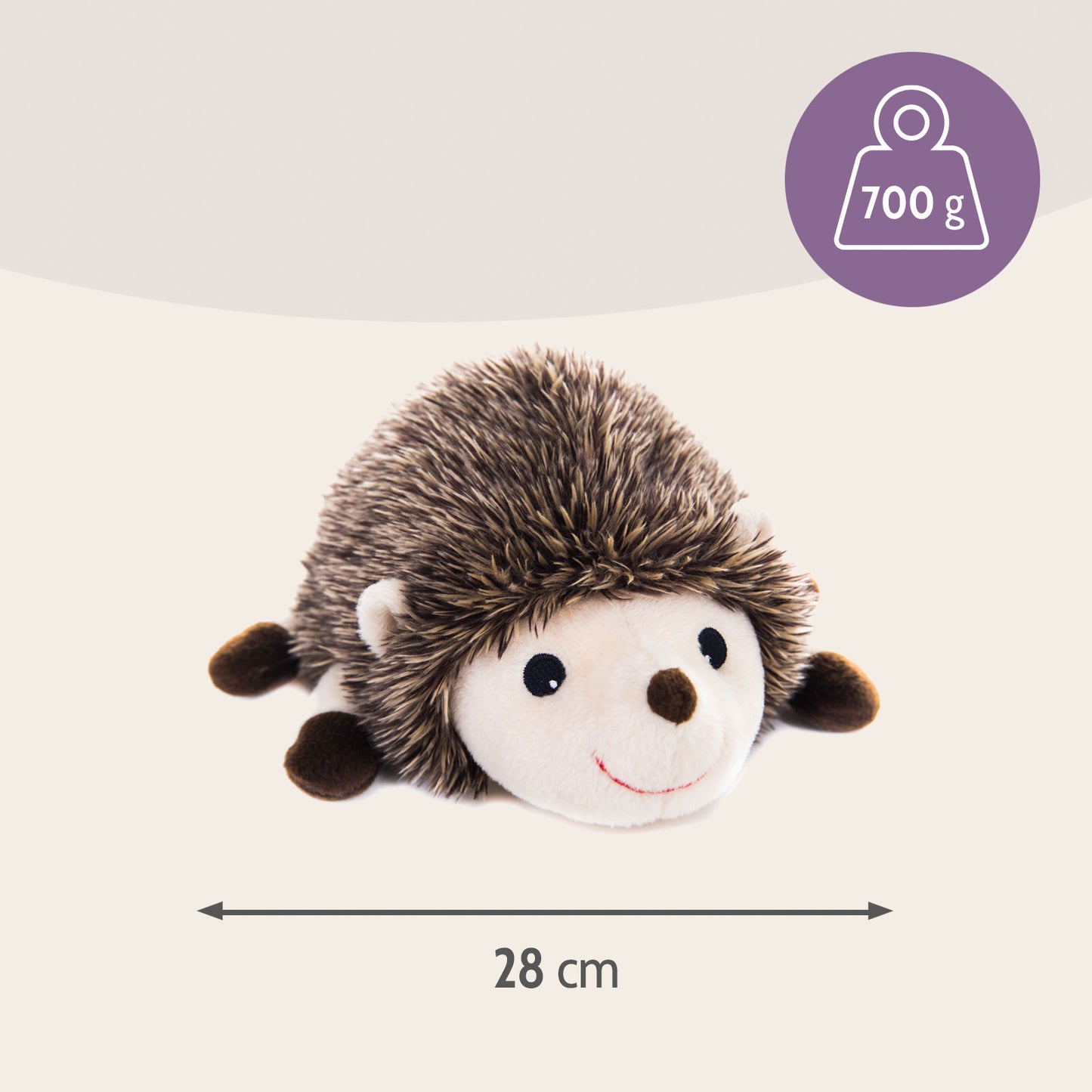 Habibi Plush Premium Wärmetier Igel Kuscheltier herausnehmbares Körnerkissen