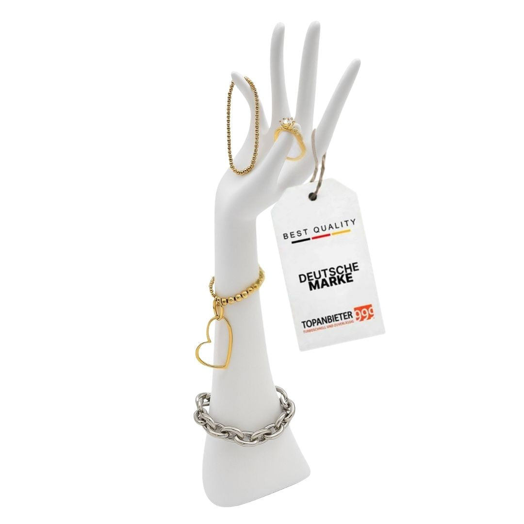 Schmuckhand Weiß H34 cm – Schmuckhalter in Handform für Ringe, Ketten & Armbänder