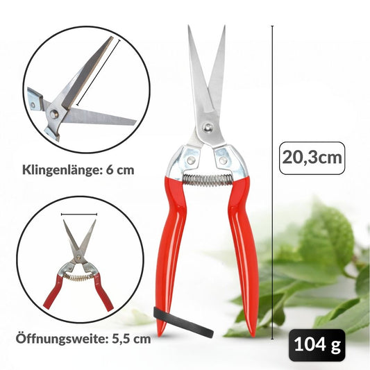 Ausdünnschere 20,3 cm, Bypass-Schere für Bonsai & Blumen, spitz zulaufende Klingen, rutschfester Griff,  präzises Auslichten