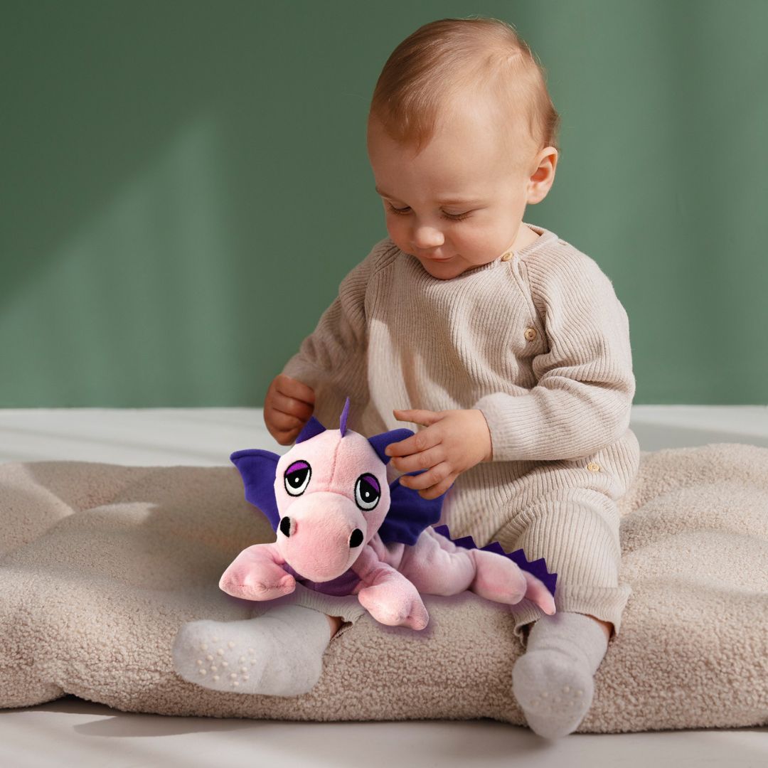 Habibi Plush Classic Wärmetier Glücksdrache rosa Kuscheltier Wärmekissen