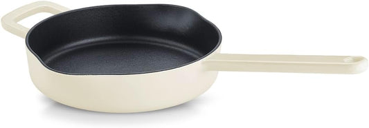 Fissler Gusseisen Pfanne 24cm Elfenbeinweiß antihaft hoher Rand mit Ausgießer