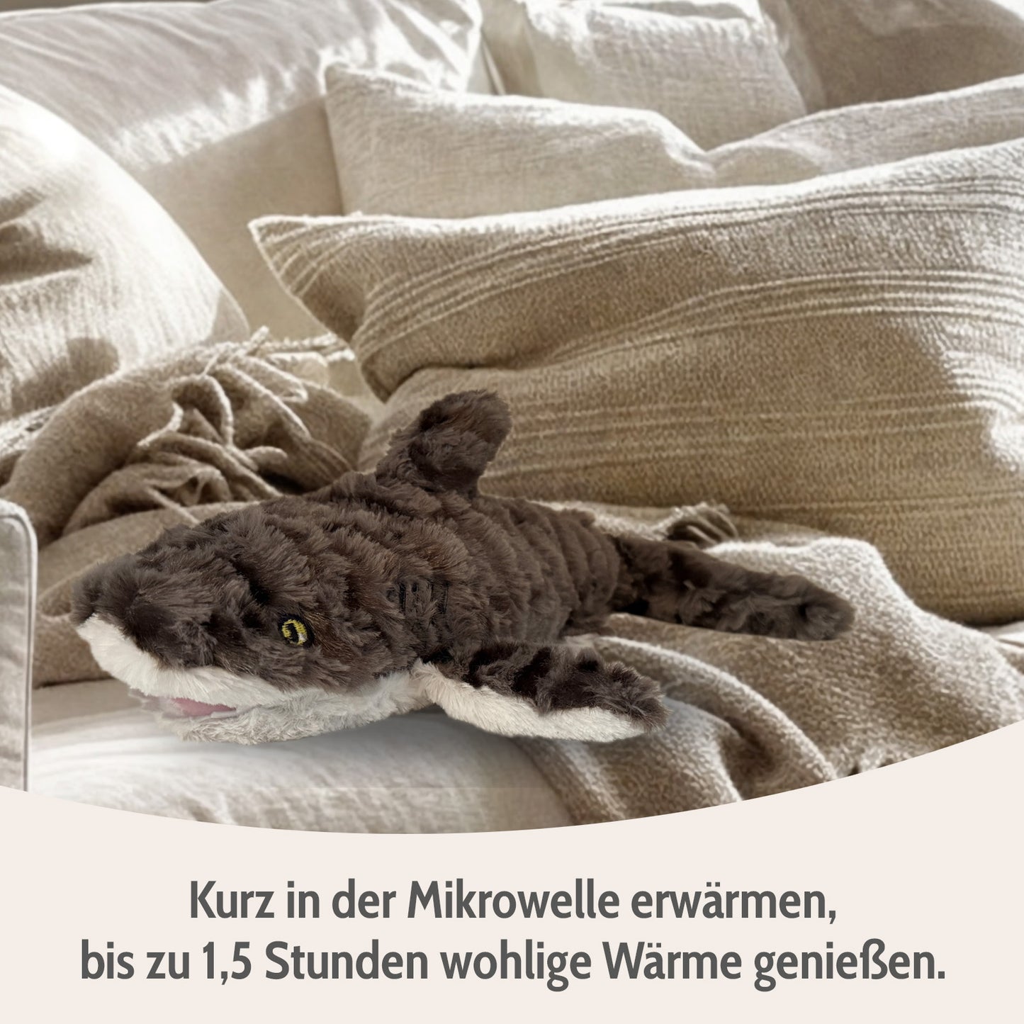 Habibi Plush Classic Wärmetier Hai Kuscheltier Wärmekissen Wärmflasche